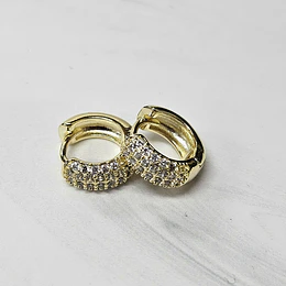 ARGOLLAS CLICK MINI GRUESA CIRCÓN 10MM ENCH.ORO