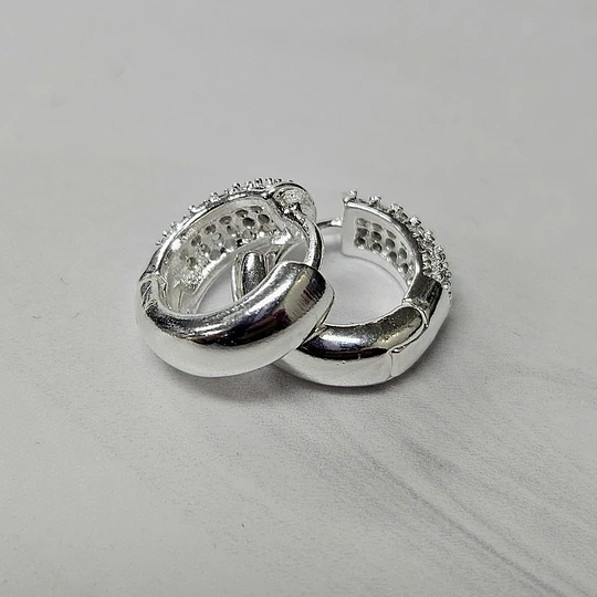 ARGOLLAS CLICK MINI GRUESA CIRCÓN 10MM ENCH.PLATA