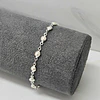 PULSERA MINI PERLAS 15CM + ALARGUE ENCH.PLATA