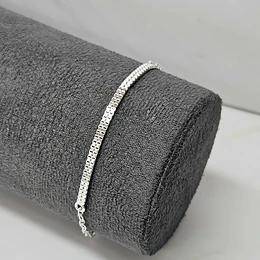 PULSERA DOBLE TEXTURA 17CM + ALARGUE ENCH.PLATA