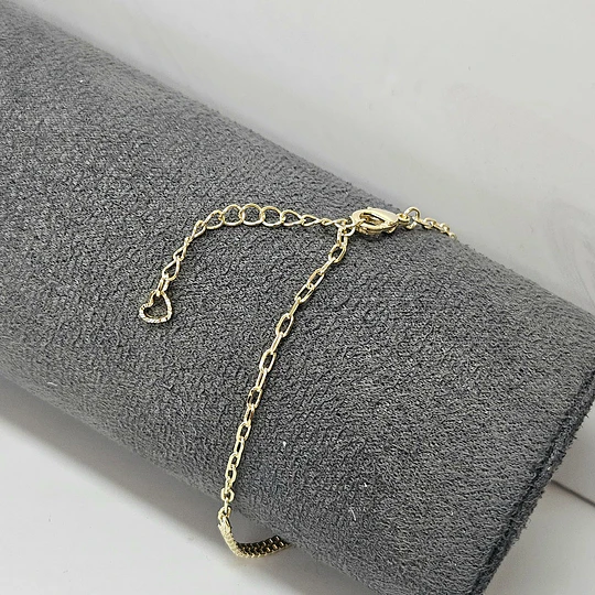 PULSERA DOBLE TEXTURA 17CM + ALARGUE ENCH.ORO
