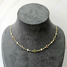 CHOCKER ROMBO MULTICOLOR 36CM + ALARGUE ENCH.ORO