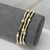 PULSERA TRIPLE MOSTACILLA PERLA 18CM ENCH.ORO