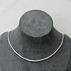 COLLAR MOSTACILLA TUBO LISA 40CM + ALARGUE ENCH.PLATA