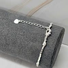 PULSERA MOSTACILLA TUBO LISA + PERLAS 17CM ENCH.PLATA