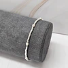 PULSERA MOSTACILLA TUBO LISA + PERLAS 17CM ENCH.PLATA
