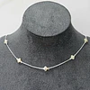 COLLAR/CHOCKER TRÉBOL APERLADO 35CM + ALARGUE ENCH.PLATA