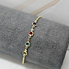 PULSERA CORAZONES MUTICOLOR 15CM + ALARGUE ENCH.ORO
