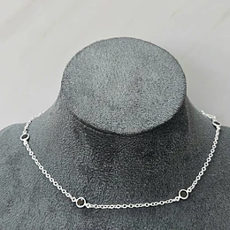 COLLAR CRISTALES NEGRO 40CM + ALARGUE ENCH.PLATA