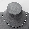 CHOCKER CRISTAL NEGRO 37CM + ALARGUE ENCH.PLATA