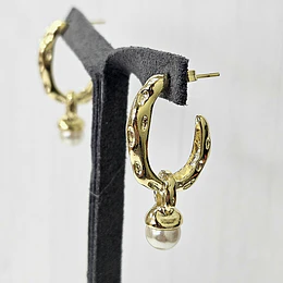 AROS SEMI ARGOLLA MACHACADA + PERLA ENCH.ORO