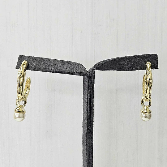 AROS SEMI ARGOLLA MACHACADA + PERLA ENCH.ORO