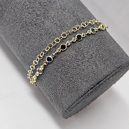 PULSERA DOBLE MULTICOLOR 18CM + ALARGUE ENCH.PLATA
