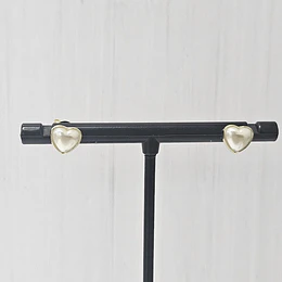 AROS CORAZÓN APERLADO PEQUEÑO 6MM ENCH.ORO