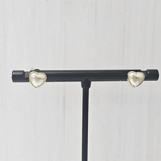 AROS CORAZÓN APERLADO PEQUEÑO 6MM ENCH.ORO