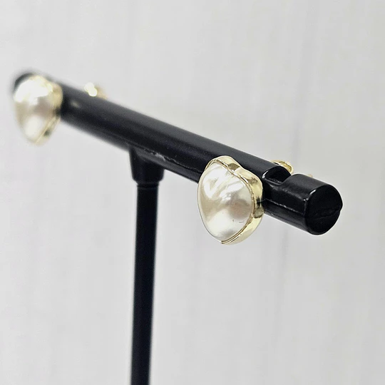 AROS CORAZÓN APERLADO 8MM ENCH.ORO