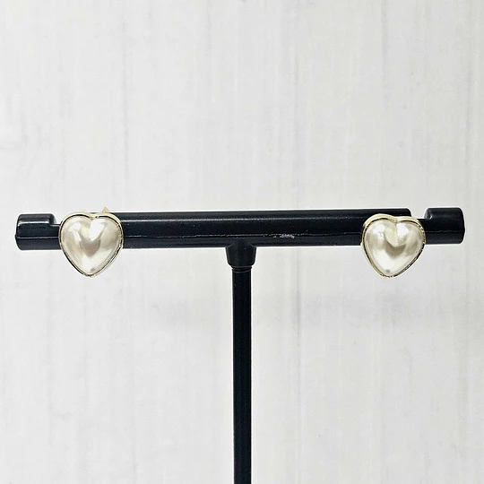 AROS CORAZÓN APERLADO 8MM ENCH.ORO