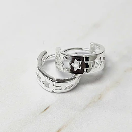 ARGOLLAS CLICK ESTRELLADA 13MM ENCH.PLATA