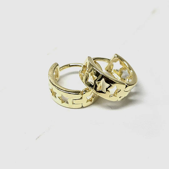 ARGOLLAS CLICK ESTRELLADA 13MM ENCH.ORO