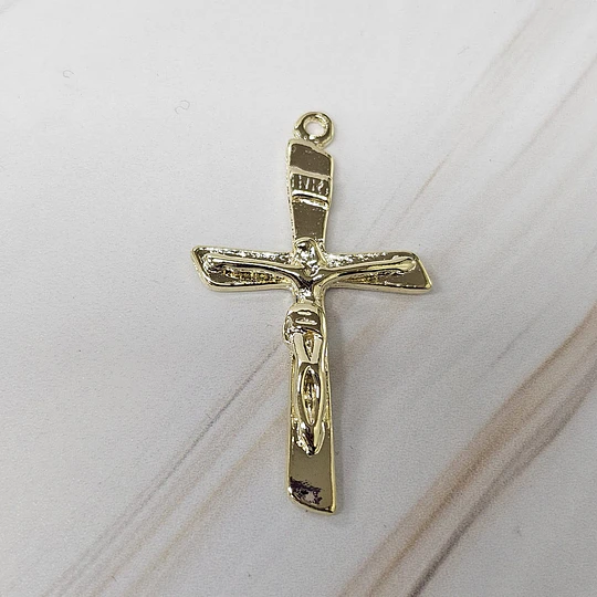 COLGANTE CRUCIFIJO LISO 33MM ENCH.ORO