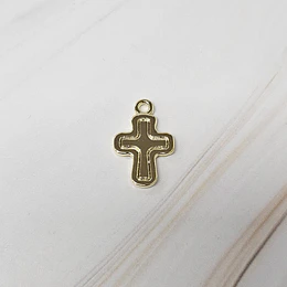 COLGANTE CRUZ LISA 19MM ENCH.ORO