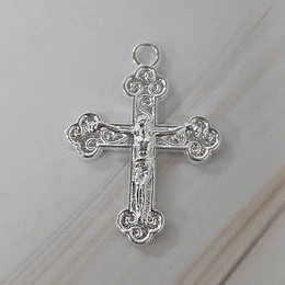 COLGANTE CRUCIFICO 28MM ENCH.PLATA