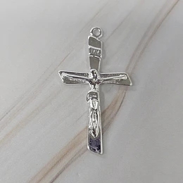 COLGANTE CRUCIFIJO LISO 33MM ENCH.PLATA