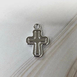 COLGANTE CRUZ LISA 19MM ENCH.PLATA