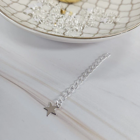 ALARGUE 5CM ESTRELLA ENCH.PLATA