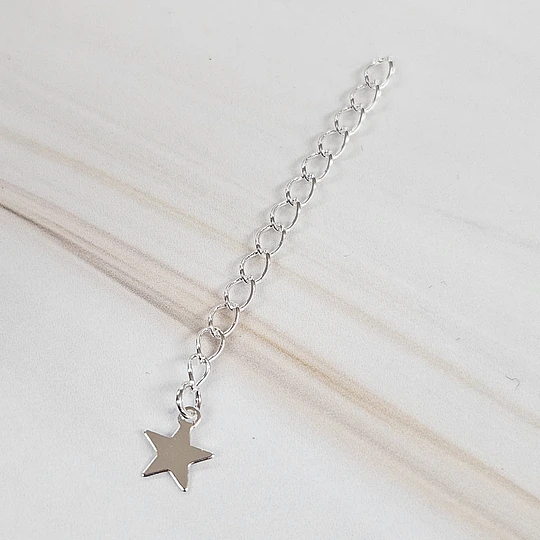 ALARGUE 5CM ESTRELLA ENCH.PLATA