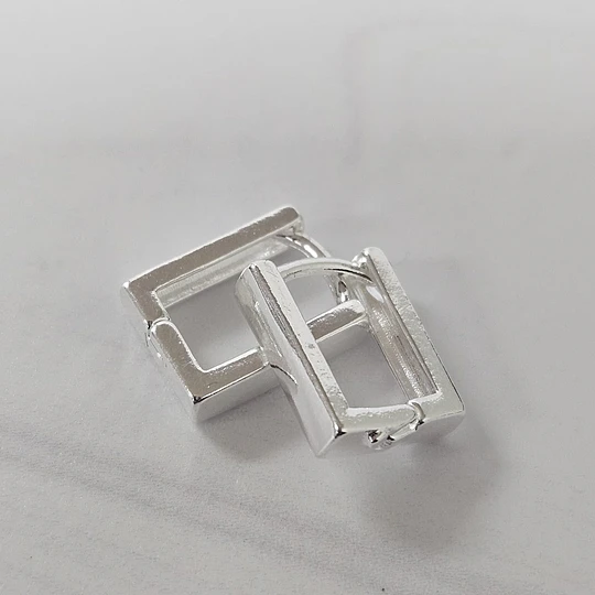 ARGOLLAS CLICK PEQUEÑA CUADRADA 12MM ENCH.PLATA