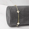 PULSERA VENECIANA TRÉBOL APERLADO 17CM+ALARGUE ENCH.ORO