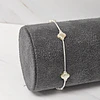 PULSERA VENECIANA TRÉBOL APERLADO 17CM+ALARGUE ENCH.PLATA
