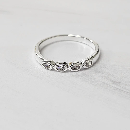 ANILLO CIRCONES CUADRUPLE TALLA 8 (EUROPEA) ENCH.ORO
