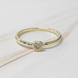 ANILLO CORAZÓN CIRCÓN TALLA 18 (EUROPEA) ENCH.ORO