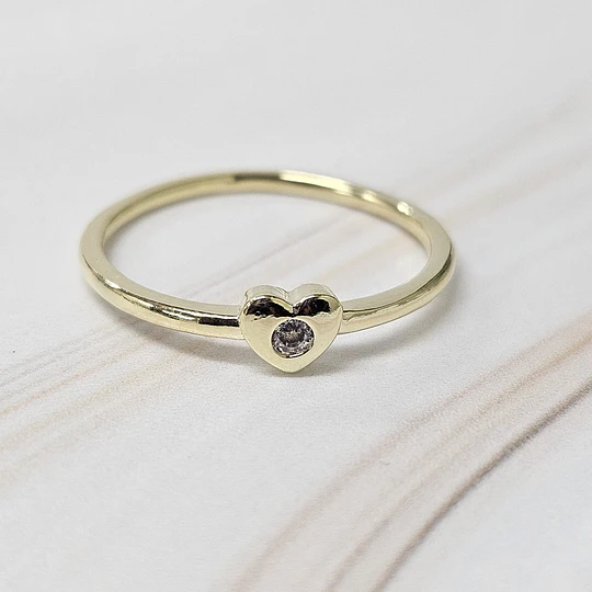 ANILLO CORAZÓN CIRCÓN TALLA 18 (EUROPEA) ENCH.ORO