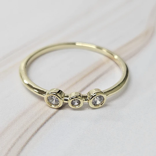 ANILLO TRIPLE CIRCÓN TALLA 20 (EUROPEA) ENCH.ORO