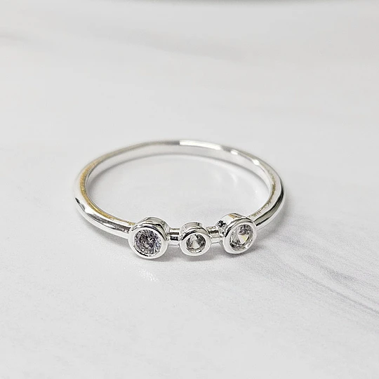 ANILLO TRIPLE CIRCÓN TALLA 14 (EUROPEA) ENCH.PLATA