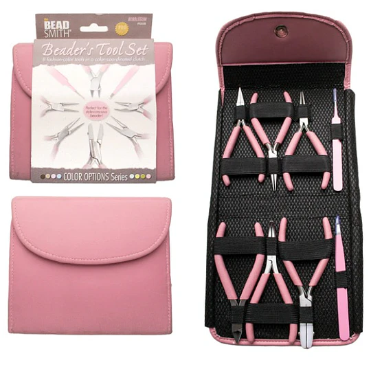 SET DE HERRAMIENTAS 8 PIEZAS ROSA THE BEAD SMITH