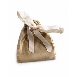 BOLSA TERCIOPELO BEIGE DORADO UNIDAD