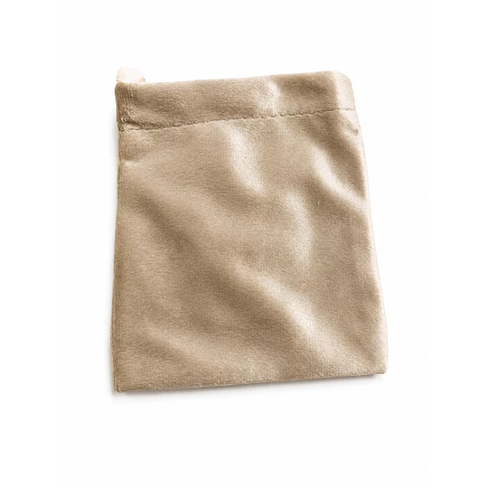 BOLSA TERCIOPELO BEIGE DORADO UNIDAD