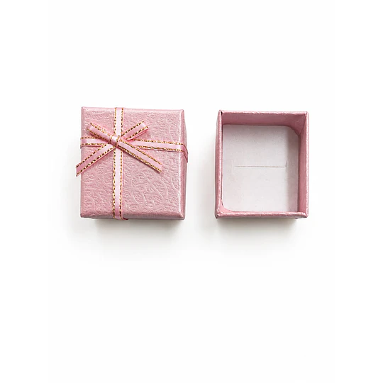 CAJA DE REGALO PARA ANILLOS ROSADA