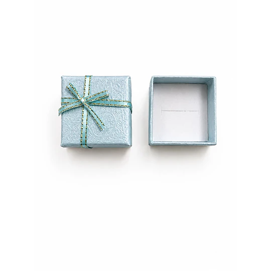 CAJA DE REGALO PARA ANILLOS CELESTE 