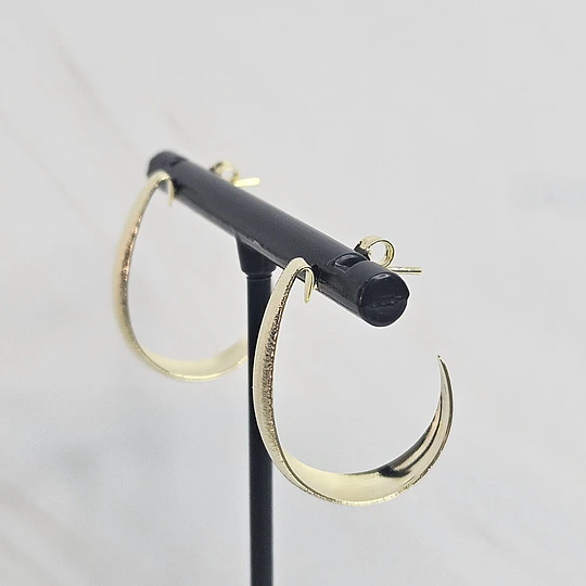 ARGOLLAS PLANAS LIJADAS MEDIA LUNA 24MM ENCH.ORO