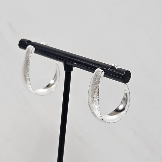 ARGOLLAS PLANAS LIJADAS MEDIA LUNA 24MM ENCH.PLATA 
