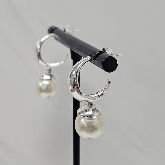 AROS SEMI ARGOLLA PERLA 26MM ENCH.PLATA