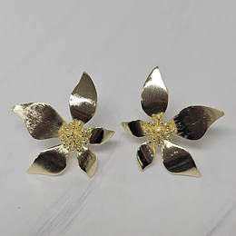 AROS FLOR PETALOS IRREGULARES 33MM ENCH.ORO