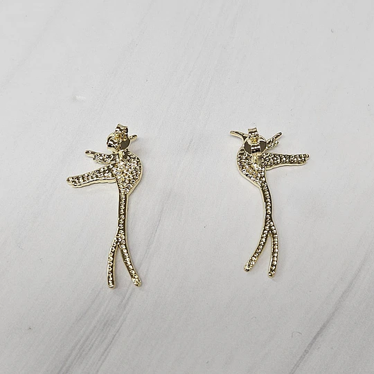 AROS COLIBRI ALARGADO 34MM ENCH.ORO