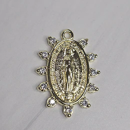 COLGANTE VIRGEN DE LOS RAYOS CIRCONES 28MM ENCH.ORO