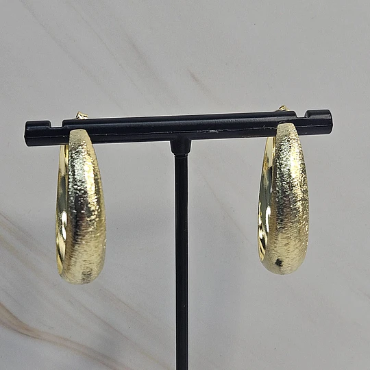 ARGOLLAS LIJADAS EN PUNTA 33MM ENCH.ORO